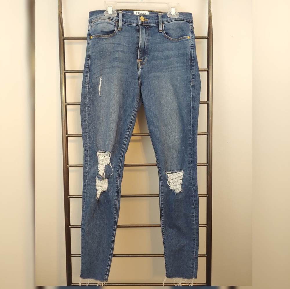 Frame Distressed Le High Skinny Jeans